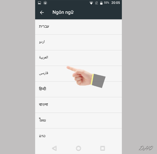 Chọn ngôn ngữ